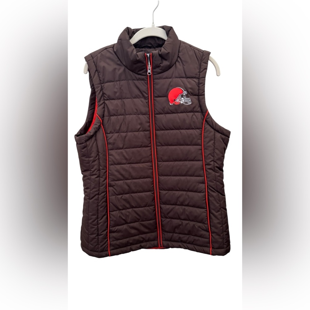 Cleveland Browns Vest Woman Large NFL Team Football  Puffer Jacket